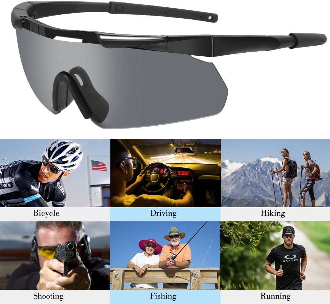 Xaegistac Tactical Eyewear - Unisex Shooting Glasses with 3 Interchangeable Lenses