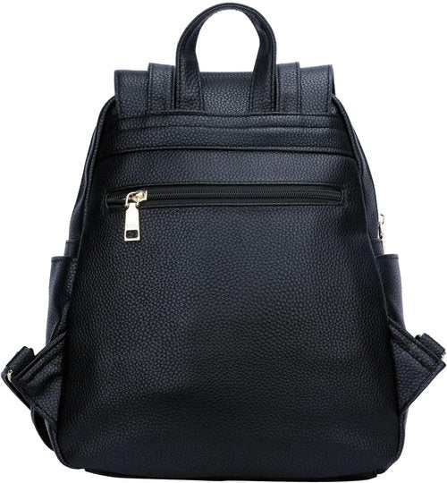 KKXIU Quilted Leather Backpack Purse - Stylish Travel Daypack for Women | Black Color