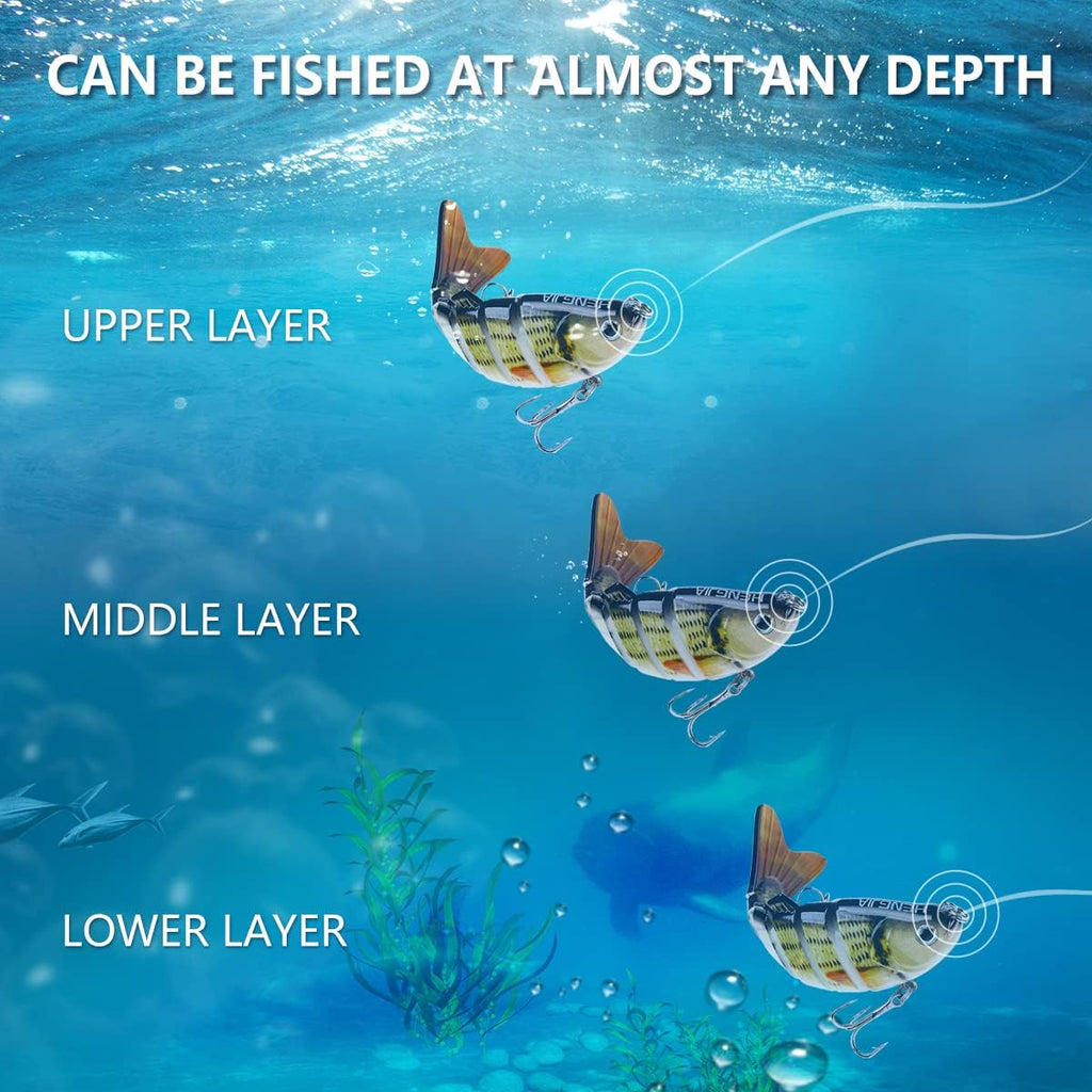 Swim Warrior Fishing Lures - Animated Multi-Jointed Swimbaits for Bass & Trout | Lifelike Bionic Design