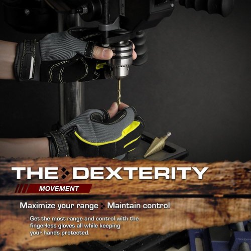 Glove Station Fingerless Work Gloves - Tactile Series with Synthetic Leather & Enhanced Grip