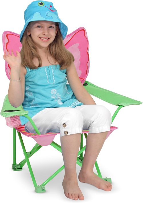 Melissa & Doug Bella Butterfly Outdoor Chair - Comfortable & Fun for Kids | Perfect for Playtime