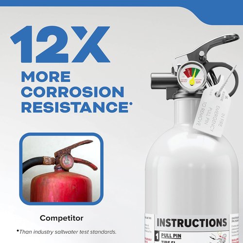 Kidde Fire Extinguisher - Marine Safety Equipment | Single-Use 5BC for Boats