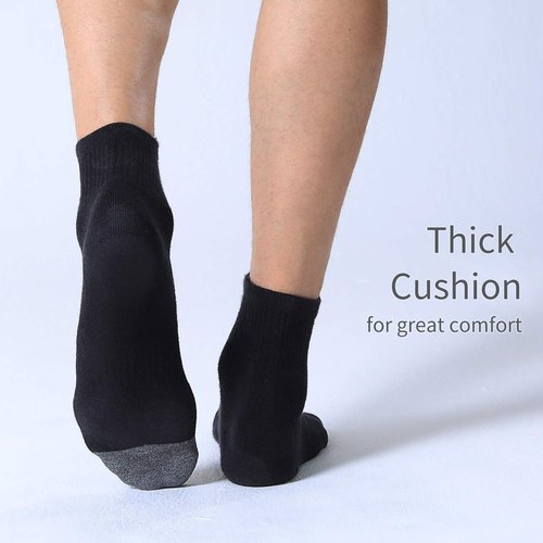 FITRELL Men's Athletic Ankle Socks - Cushioned Sports Running Socks | Sizes 7-9, 9-12, 12-15