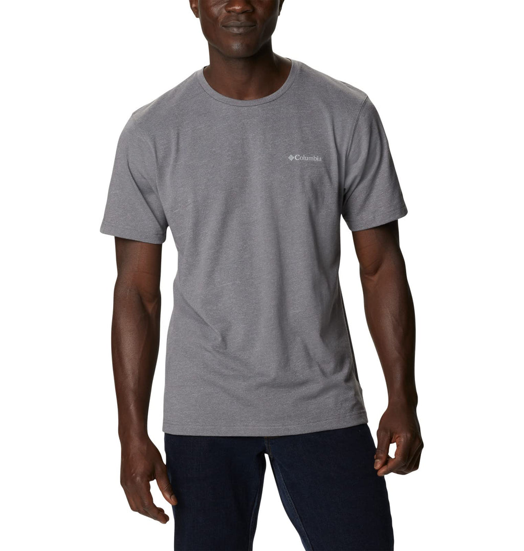 Columbia Mens Thistletown Hills Short Sleeve T-Shirt, City Grey Heather, X-Small