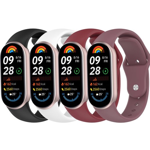 FoundEast 4 Pack Sport Bands Compatible with Xiaomi Smart Band 10, Waterproof Strap Replacement for Xiaomi Smart Band 9/8, Mi Band 9/Mi Band 8 (4Pack-D)