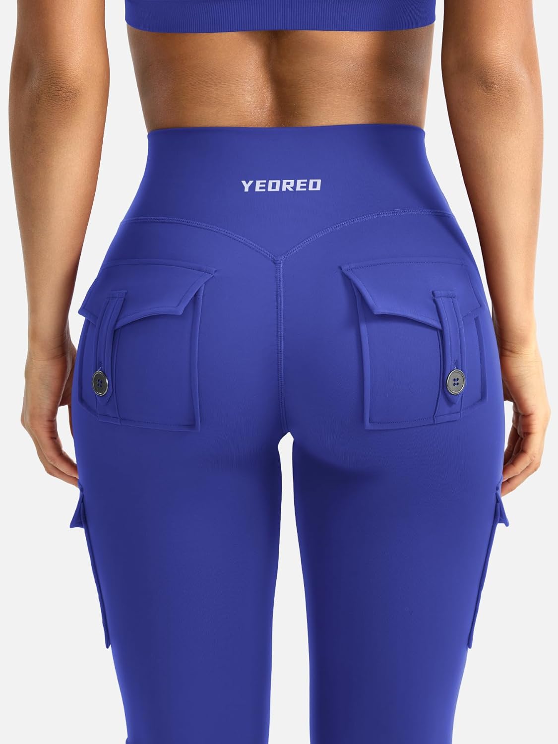 YEOREO CoreFlex Women's High-Waisted Flare Leggings - Hidden Pockets & No Front Seam | Gym & Yoga