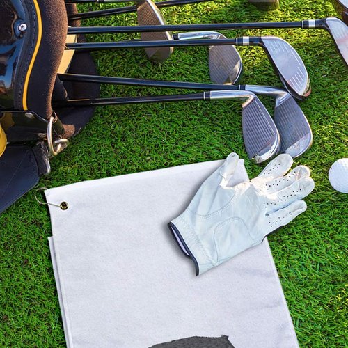 Style In Print Golf Towel Hippo B Cotton Bag Accessories White
