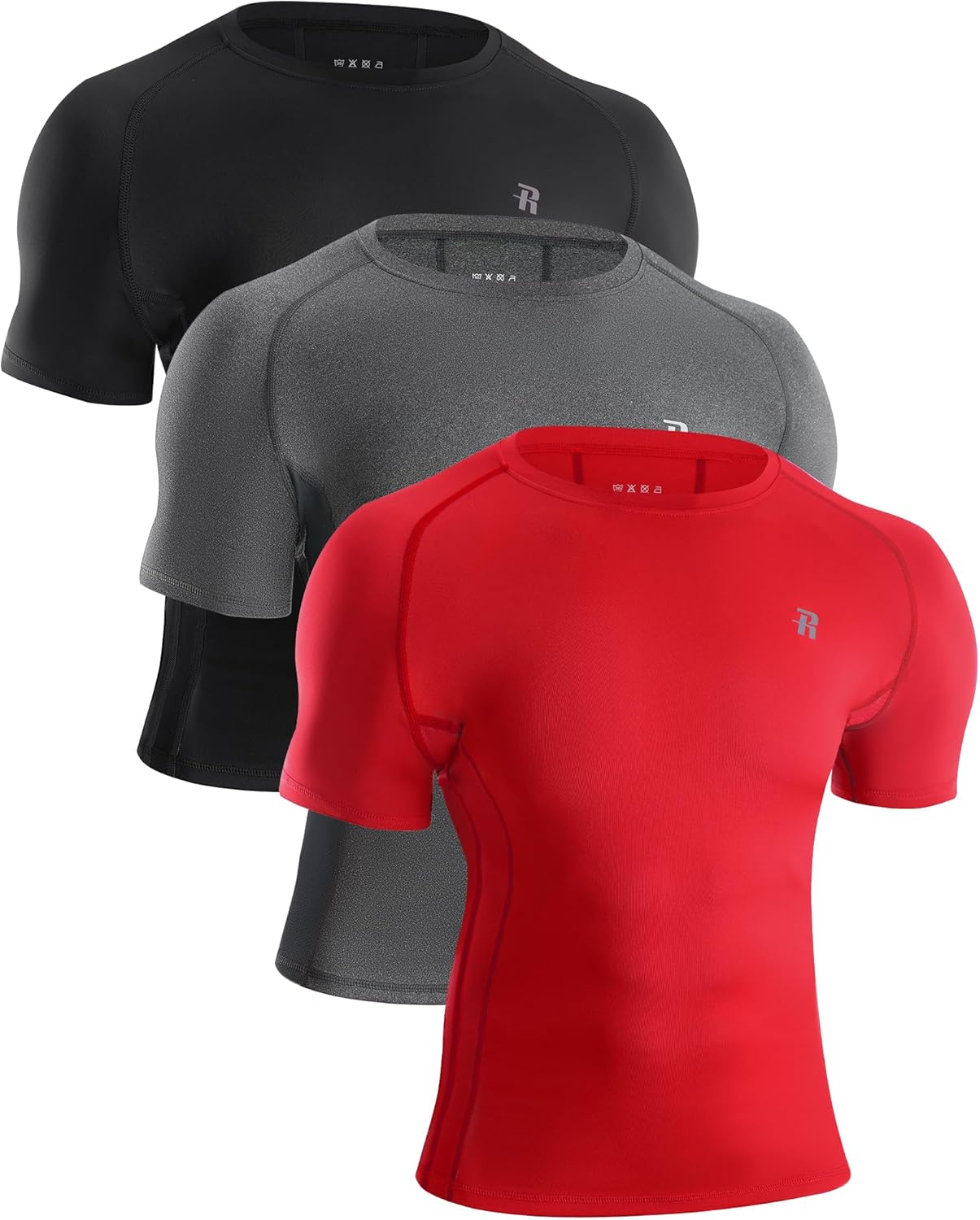 Runhit Men's Compression Shirt - Short Sleeve Athletic Tee for Cool Dry Workout | Base Layer Undershirt
