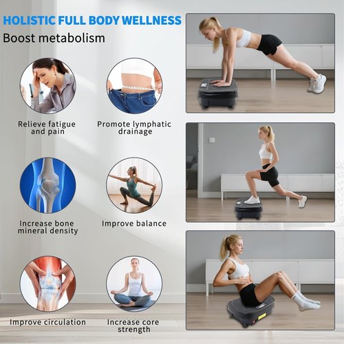 Homesy Vibration Plate - Full Body Shake Machine for Lymphatic Drainage & Fat Burning | Home Fitness Equipment