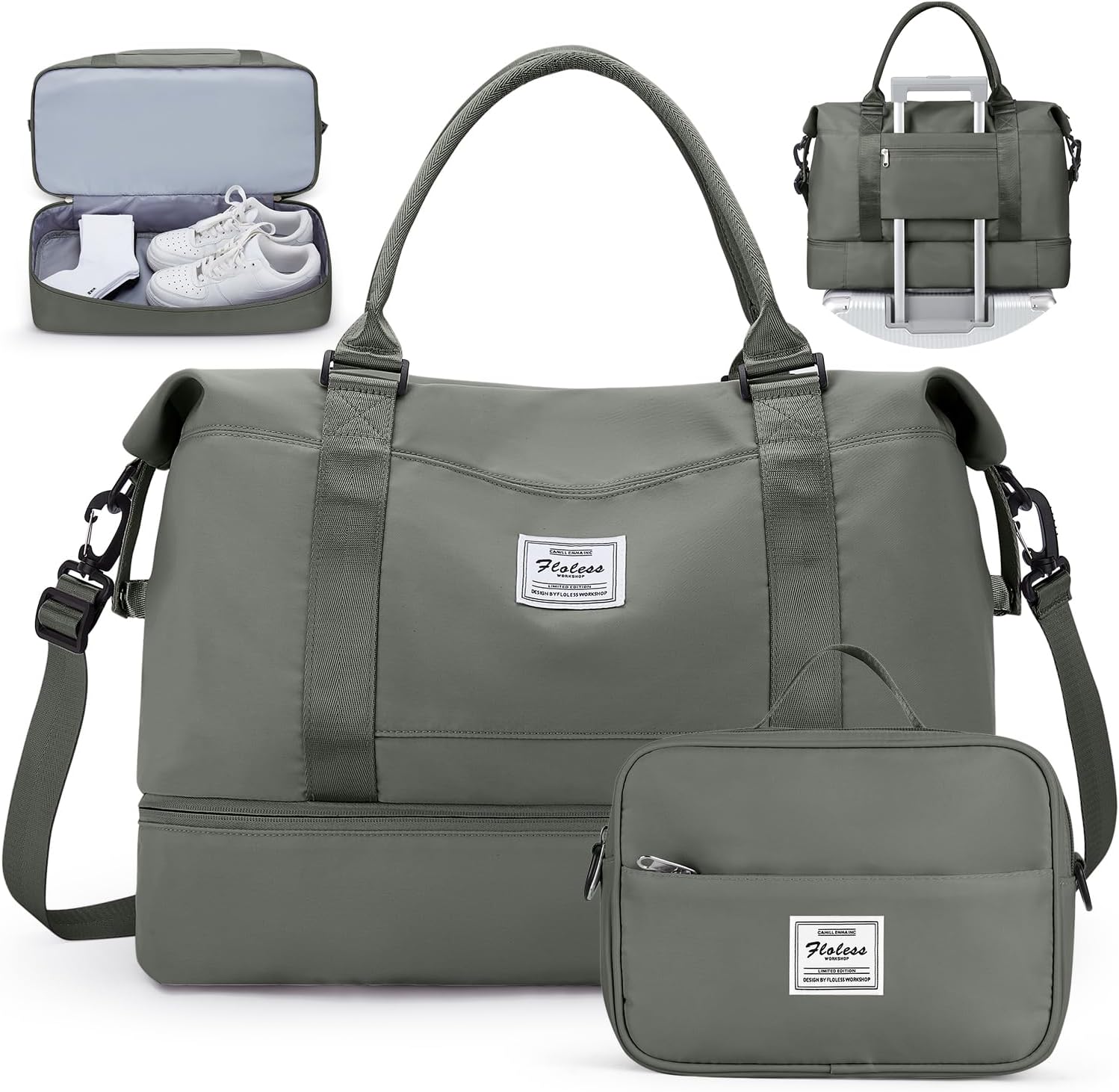 Skiennix Travel Duffel Bag - Shoes Compartment & Carry-On Overnight Weekender | 18x14x8 for Spirit Airlines