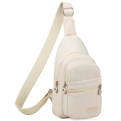 Banelu Sling Bag Small Crossbody Bags for Women, Cross Body Bag Sling Backpack for Outdoors Sports Hiking - Beige