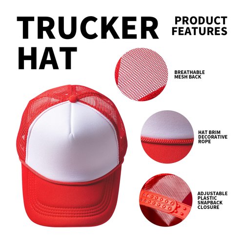 TZYZZQH 10 Blank Trucker Hats Bulk with Decorative Ropes,Men and Women Hat Bulk Heat Transfer Graffiti Hats
