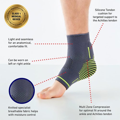 Neo-G Achilles Tendon Support With Silicone Tendon Cushion - Achilles Tendonitis Brace Ankle Support For Men And Women – Targeted Ankle Compression Sleeve - Breathable - Active Plus (Large)