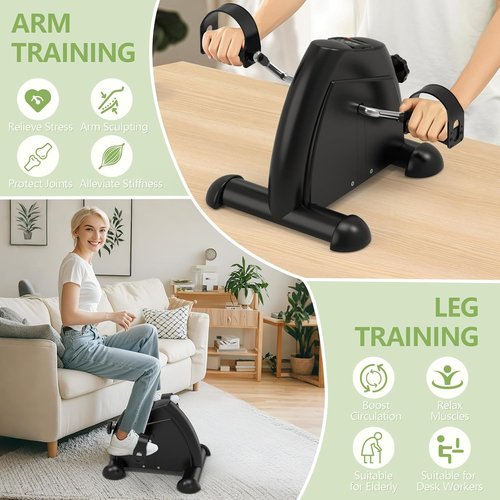 FITKS360 Under Desk Elliptical | Mini Electric Exercise Bike for Seniors - Full Assembled with Remote Control
