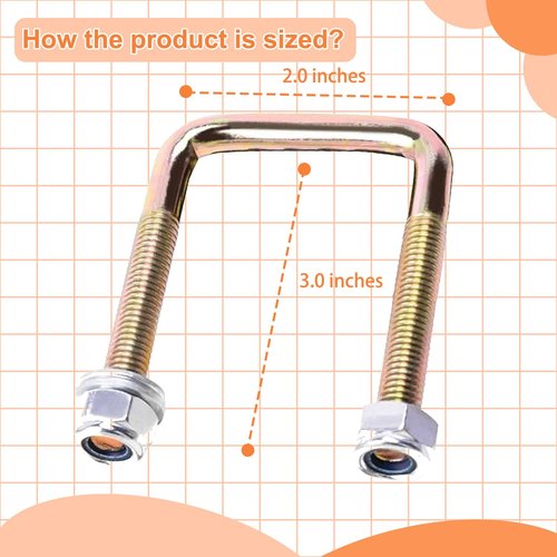 ZLX&LU EZGO Leaf Spring U Bolt Accessories, Golf Cart Rear Leaf Spring Bolt Kit, Suitable for 1994-2009 EZGO TXT Gas and Electric Golf Cart, OEM#: 00560G1, 11098G5, 72618G01-4 Pack