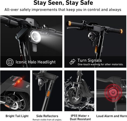 NIU Electric Scooter - Adult E-Scooter with Suspension, 600-1000W Power, Up to 37.3 Miles Range