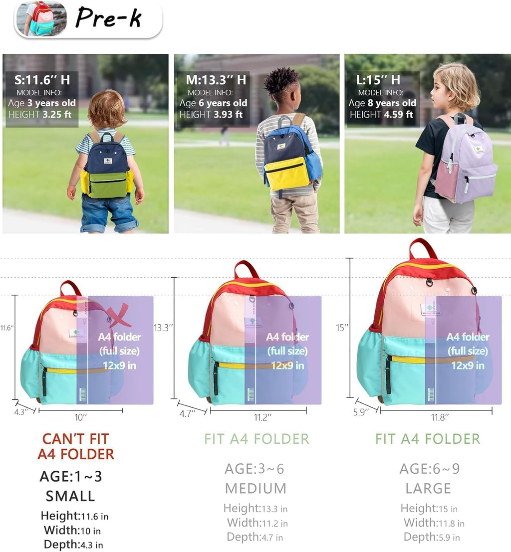 Skiennix Preschool Toddler Backpack - Mini School & Travel Bag for Boys and Girls | 11.6" Height