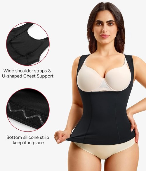 Nebility Womens Tummy Control Shapewear Tank Tops Underbust Body Shaper Compression Camisole Tops
