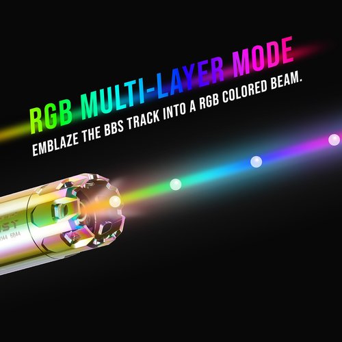Lancer Tactical w/Ace X Tech Special Edition Heat Gradation Color Scheme Bifrost Tracer Unit with Multi Color RGB Rainbow Flame Effect (Black & Rainbow)