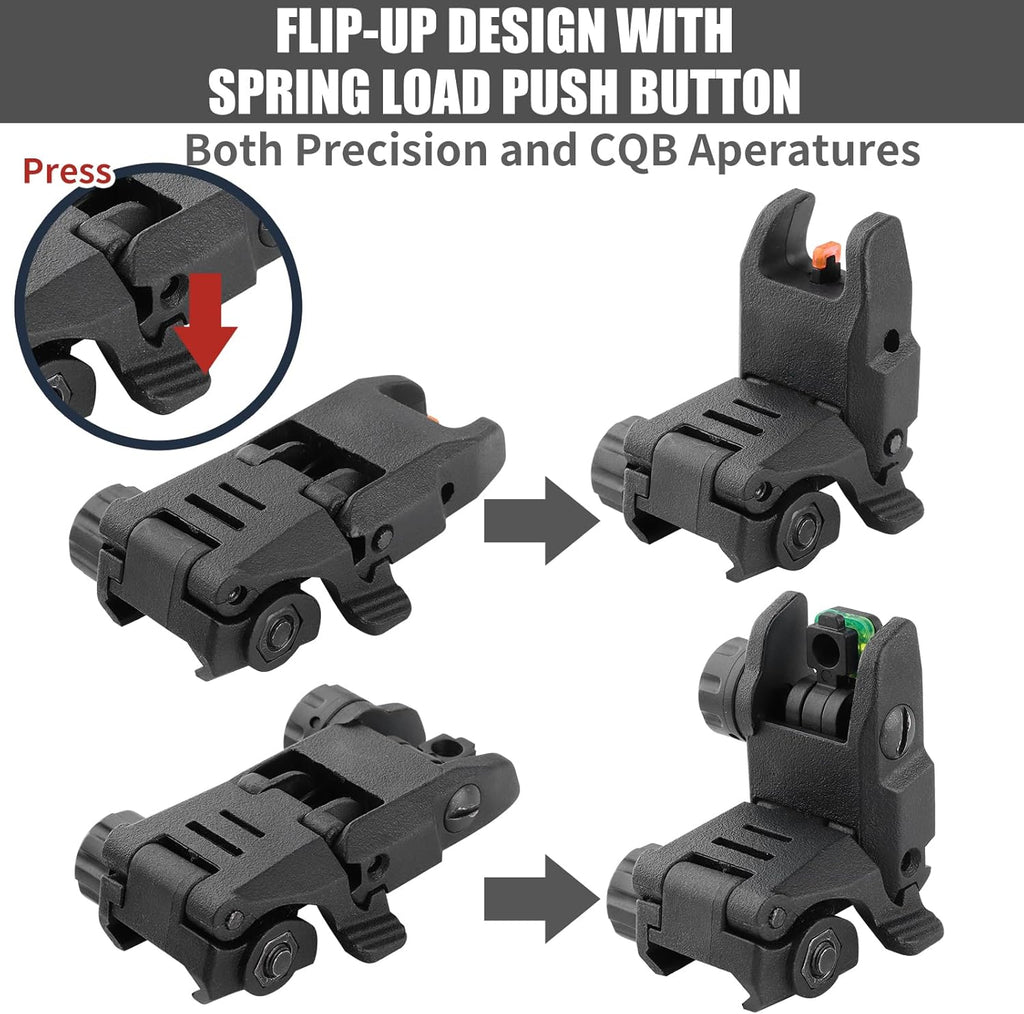 Skiennix Flip Up Sight - Lightweight Front and Rear Sights for Enhanced Accuracy