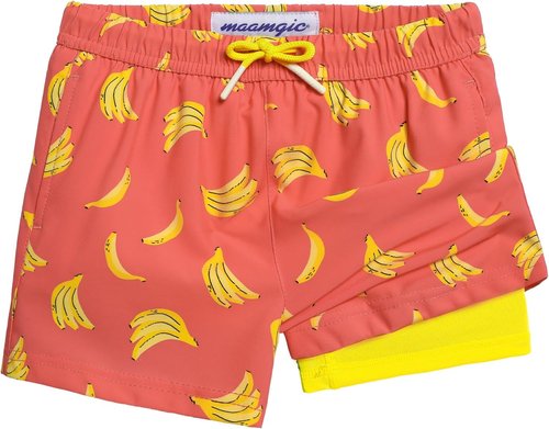 Maamgic Boys Swim Trunks - Compression Liner for Comfort | Toddler Stretch Swim Shorts