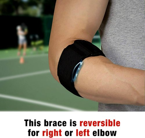 ACE Sport Tennis Elbow Strap - Adjustable Support for Pain Relief | Black, 1 Pack