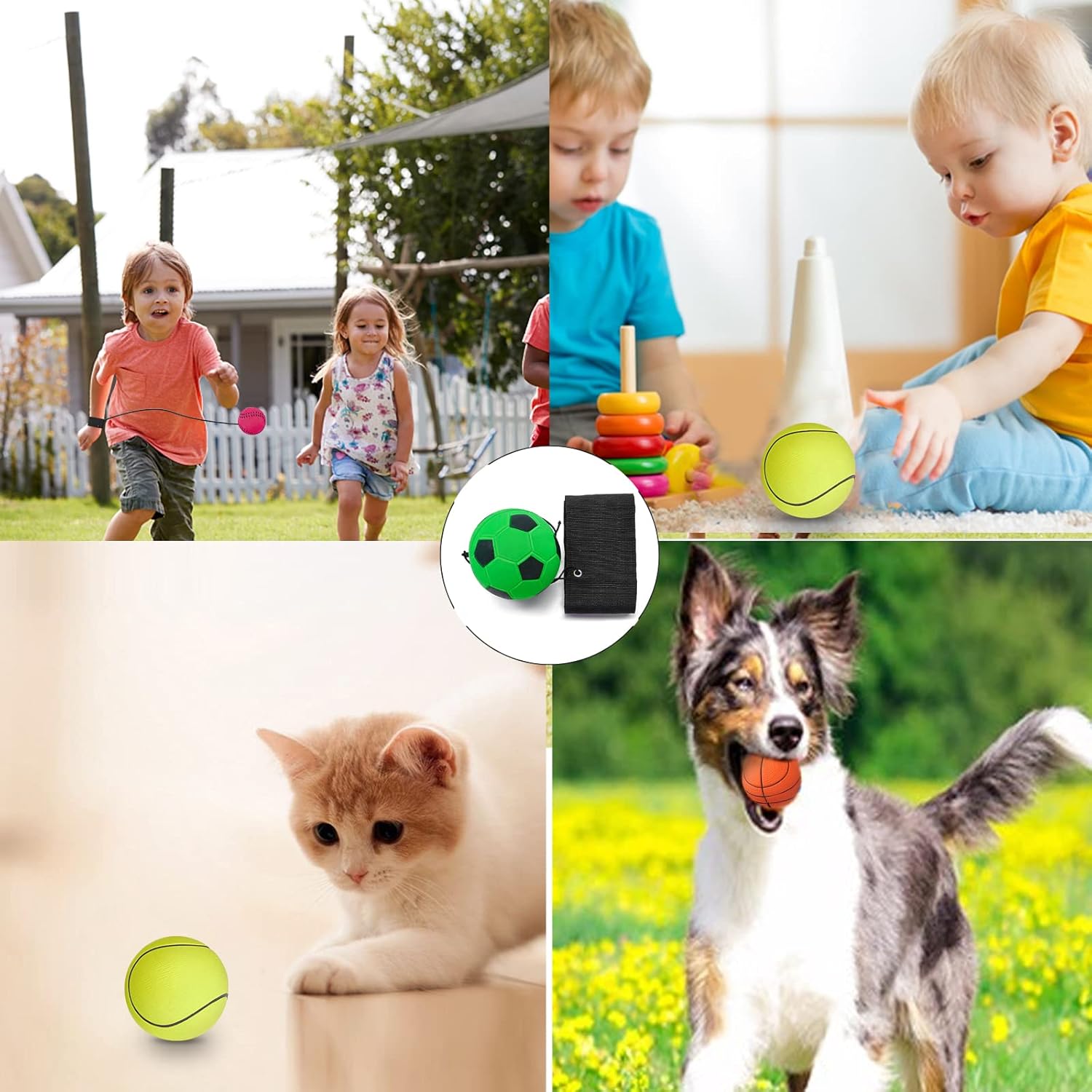 ZUYEE Wrist Return Balls - 1.85 Inch Rubber Rebound Balls for Sports | Perfect Gift for Kids