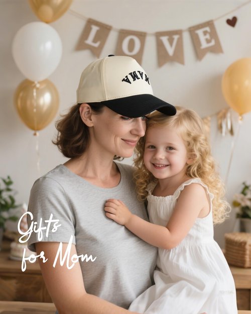 Waldeal Upside Down Mama Trucker Hats for Women Embroidered Mom Baseball Cap Adjustable Vintage Two Tone Cap for Casual Wear Black