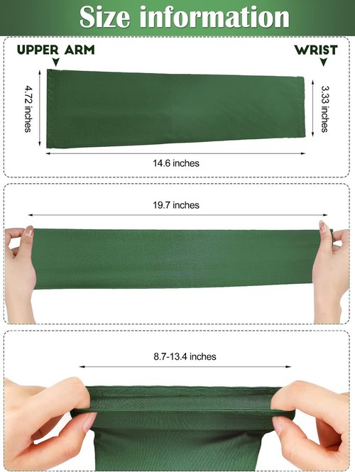 Bememo UV Protection Arm Sleeves - 12 Pairs of Long Cooling Covers for Unisex Wear