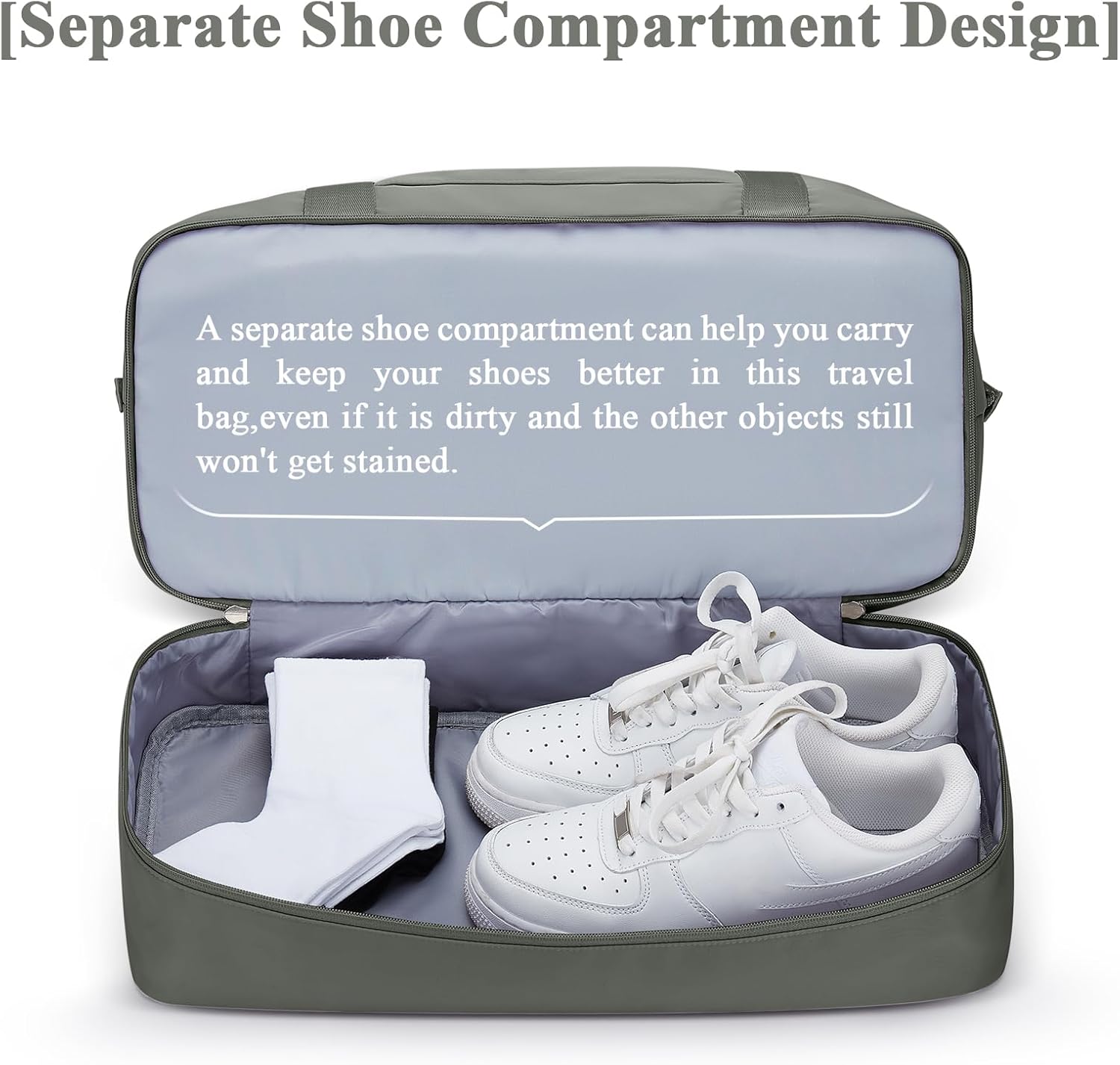 Skiennix Travel Duffel Bag - Shoes Compartment & Carry-On Overnight Weekender | 18x14x8 for Spirit Airlines