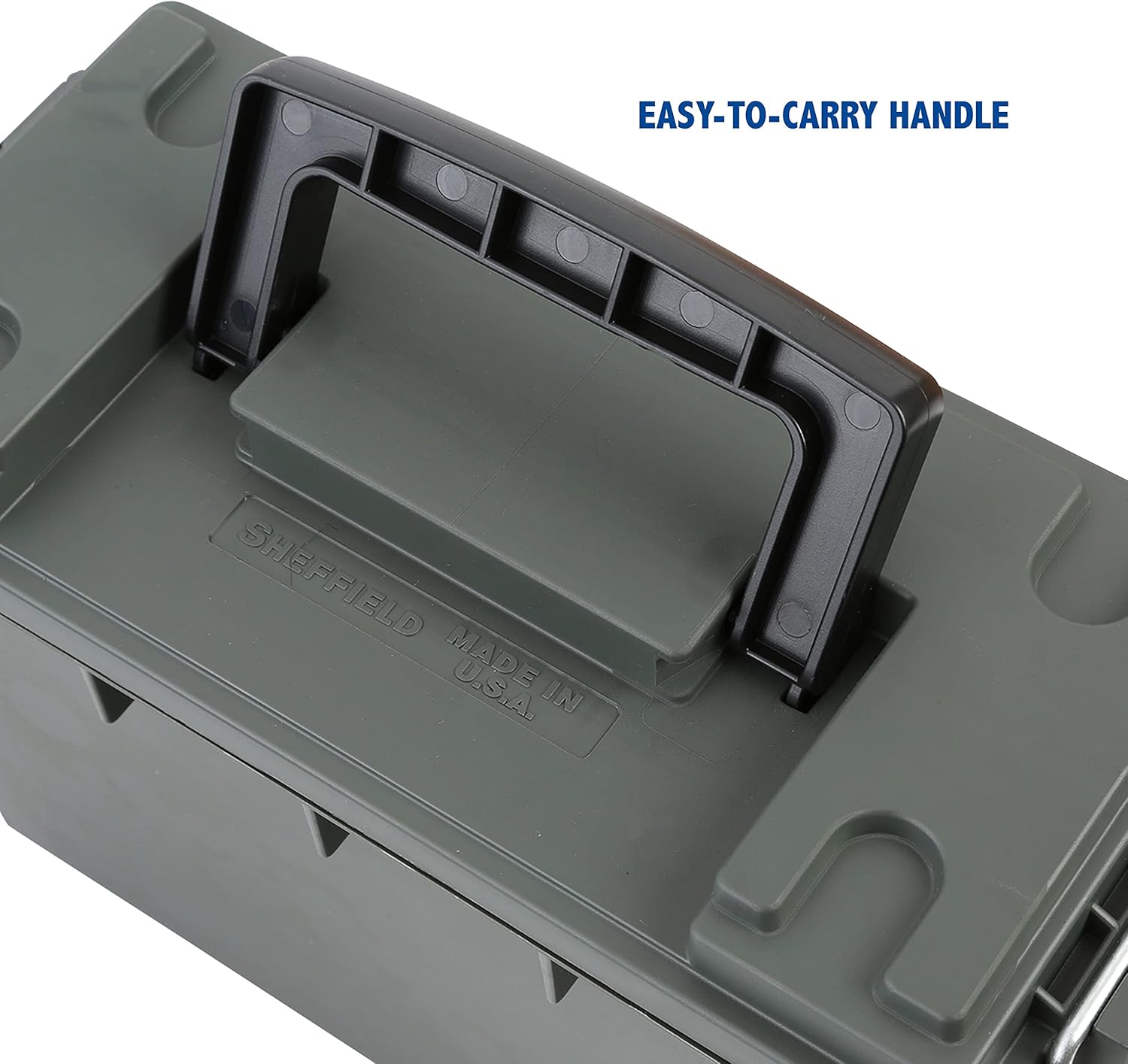 Sheffield 12626 Ammo Storage Box - Stackable .30 Cal, Water & Dust Resistant, Lockable, Green | Pack of 6