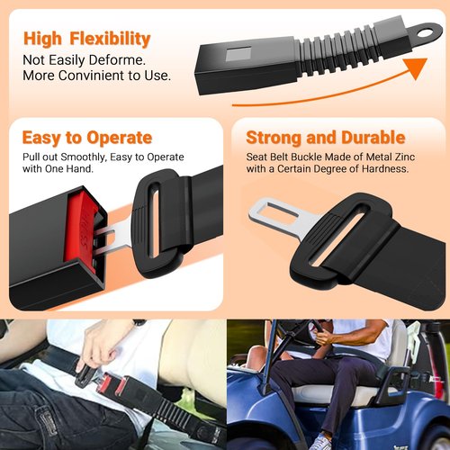 CLUBRALLY Golf Cart Seat Belts, 40" Retractable Universal Seat Belts Kit,Fits Club Car EZGO Yamaha 2 Set