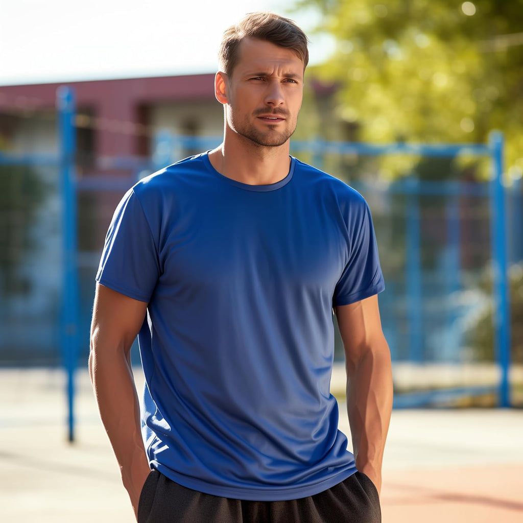 Skiennix Men's Short Sleeve Athletic Shirts - Quick Dry, Moisture-Wicking Casual Tees | 7/8 Pack