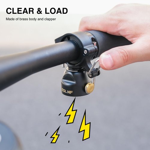 JJZOUEN Mountain Bike Bells Dual-Mode Ringing Bell, Copper Alloy Sturdy Bicycle Bell, MTB Trail Bell with Dual Modes, Adults Bike Bell for 22.2-31.8mm Bicycle Handlebars
