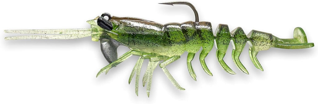 Savage Gear Manic Shrimp RTF V2 - Realistic Fishing Lure for Freshwater & Saltwater | 3.5 Inch, Natural Color