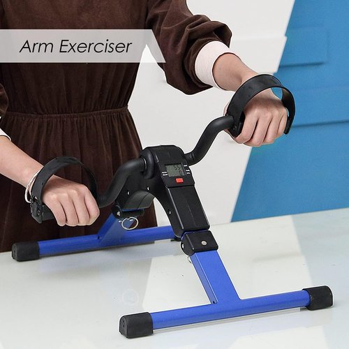 Folding Pedal Exerciser - Mini Under Desk Bike for Arm & Leg Workout | Portable Foot Cycle