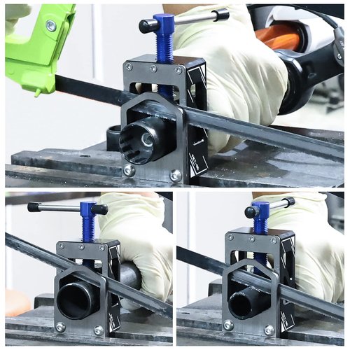 PACYTION Bike Saw Guide for Road Mountain Bike Fork Steerer, Seat Post, Bicycle Handlebar, Adjustable Cut Saw Guide for Cutting