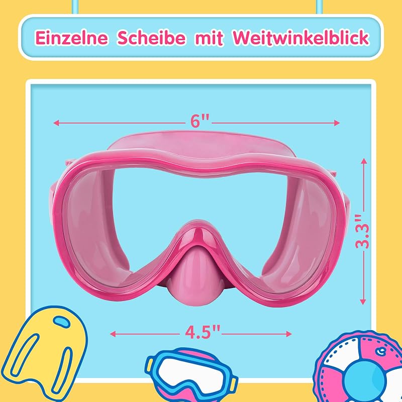 Kids Swim Goggles with Nose Cover, Anti-Fog Lenses, Adjustable Strap - All Pink (Variation of THIS listing)