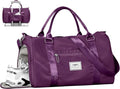 FIORETTO Women's Gym Tote Duffle Bag - Wet Pocket & Shoe Compartment | Dark Purple Sports Weekender