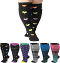 Jspupifip Plus Size Compression Socks - 6 Pairs for Women | Extra Large Knee High Support for Travel & Yoga