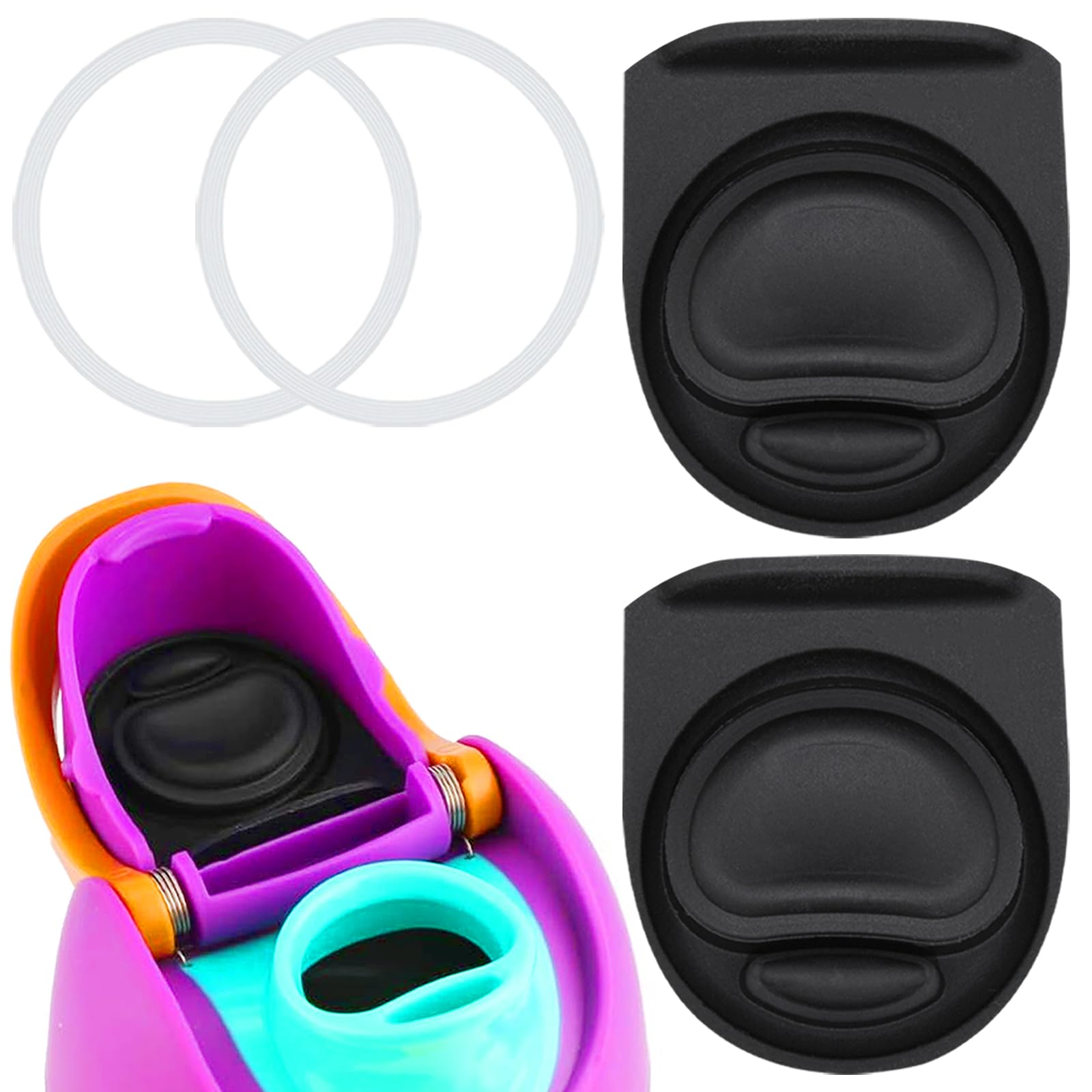 ZONBBEE 6pcs Replacement Stopper Compatible with Owala FreeSip 24oz 32oz,Water Bottle Top Gasket Lid for Owala 16/19/24/32/40oz Seal Bottle Mouth Cap Stopper Silicone Parts Insert Accessories