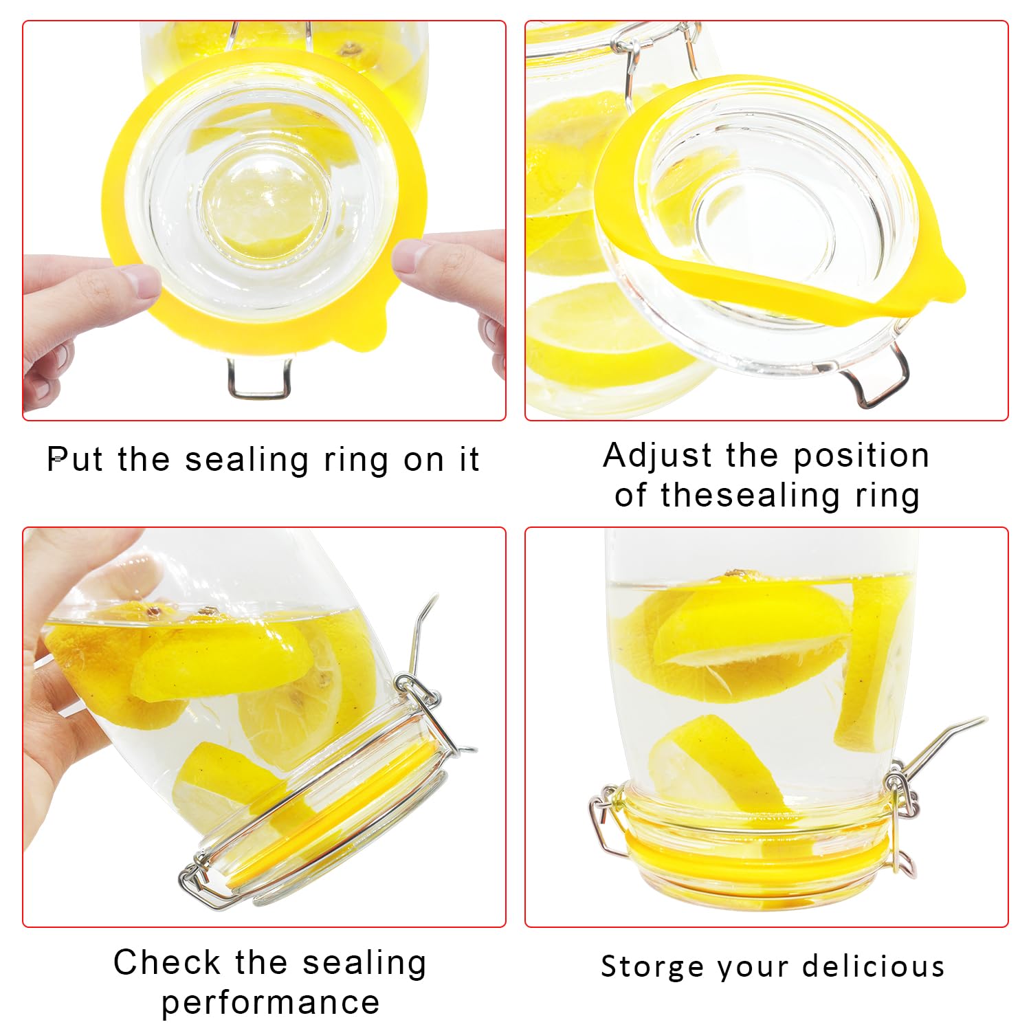 12 Pieces Silicone Replacement Gasket for Jars, Airtight Rubber Seals Rings, Leakproof Silicone Gasket Sealing Rings for Mason Jars, Elastic and Fits Most Sizes (Yellow)