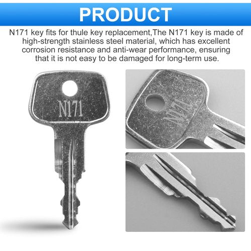 Hugexpen N171 Key Replacement for Thule Rack Core, Key Cylinder for Bike Rack Lock, Roof Cargo Lock, Roof Rack Locks, Cross Bars, Towers, Ski Rack Etc