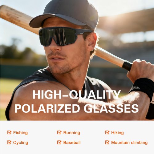 suoso Polarized Sports Sunglasses-Men-Women Cycling-Sunglasses: Running Sun Lightweight Sun Glasses UV Protection Fishing