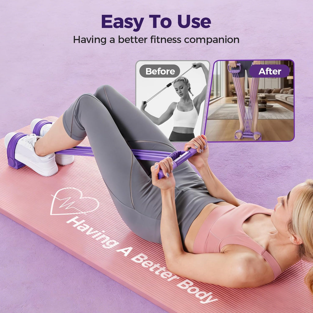 Skiennix 3-In-1 Pedal Resistance Bands - Multifunctional Home Workout Device for Men & Women