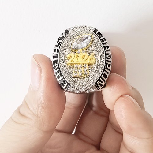 guancrown 2026 Fantasy Football Championship Ring Award Prize Trophy Sports Winner MVP FFL Ring (Ring and Stand, Size 8)