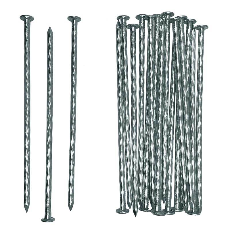 8 Inch 100 Pcs Artificial Turf Stakes Galvanized Landscape Stakes - Heavy-Duty Spiral Design (Variation: 100+8 inch)