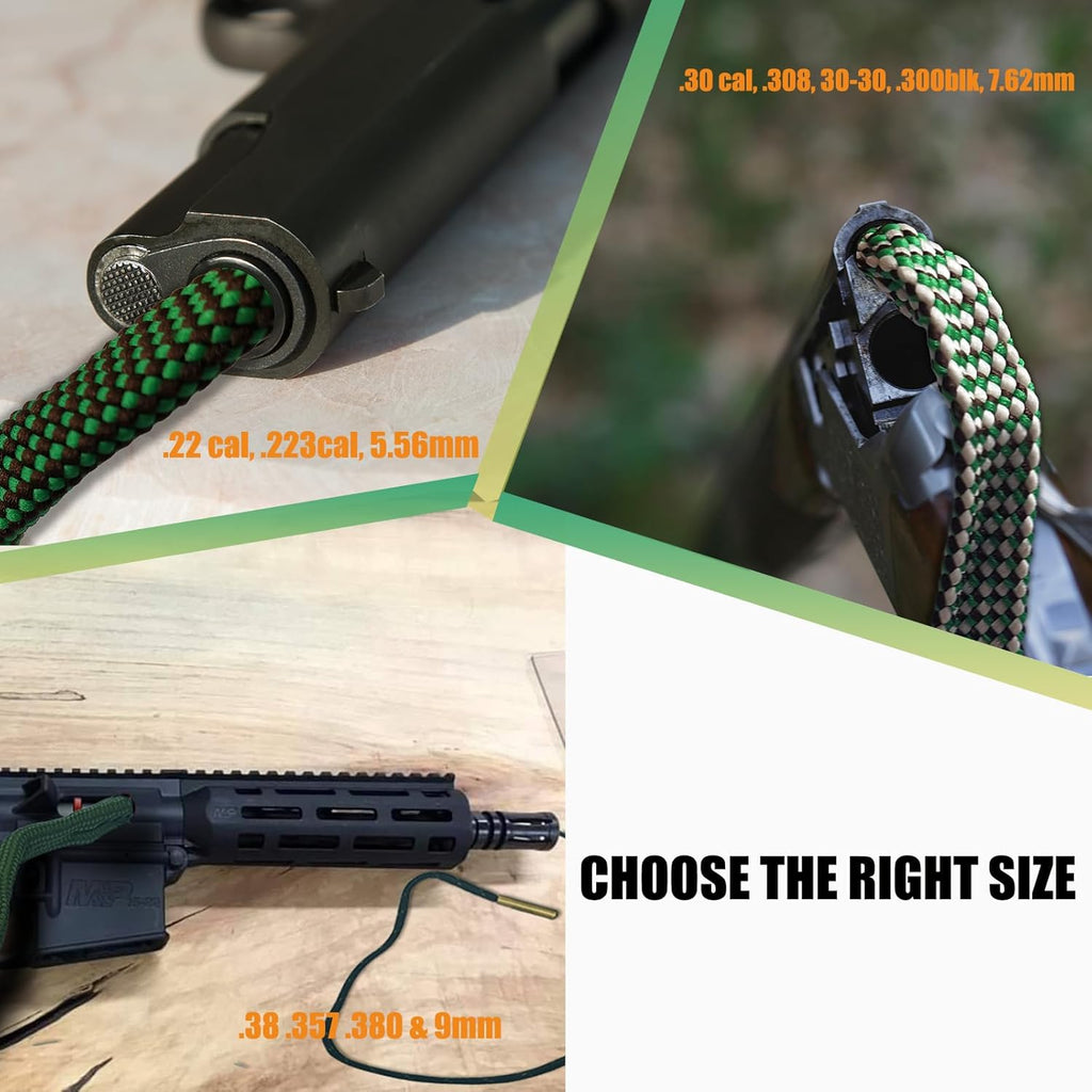 Skiennix Gun Snake Cleaner - Versatile Barrel Rope for Handguns & Rifles | .22 to 7.62mm
