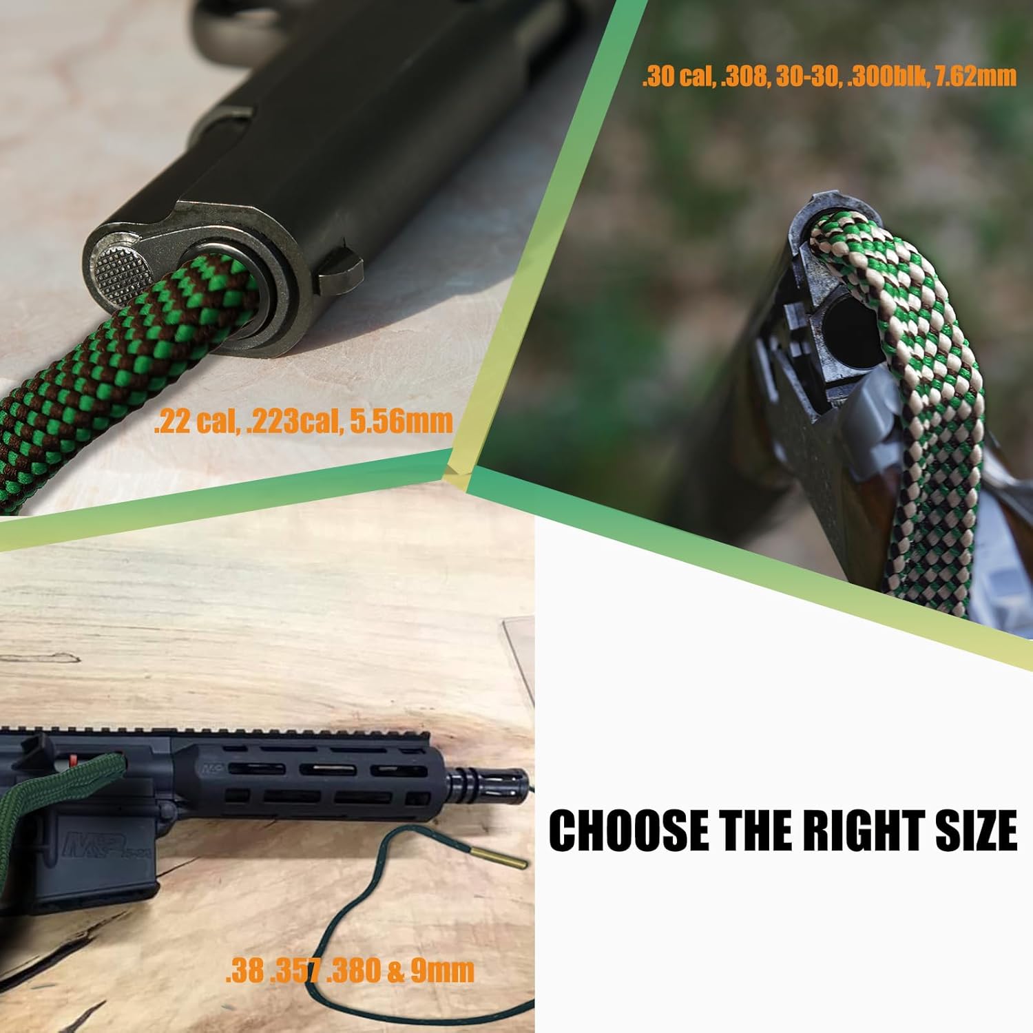 Skiennix Gun Snake Cleaner - Versatile Barrel Rope for Handguns & Rifles | .22 to 7.62mm