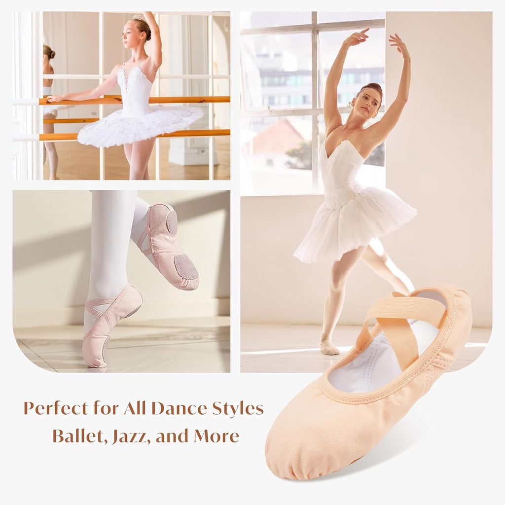 Stelle Ballet Shoes for Women - Stretchy Canvas Dance Slippers | Non-Slip Yoga Flats
